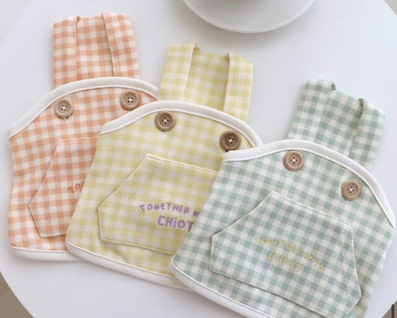 Chiot Together Check Crop Top Overall (Yellow)