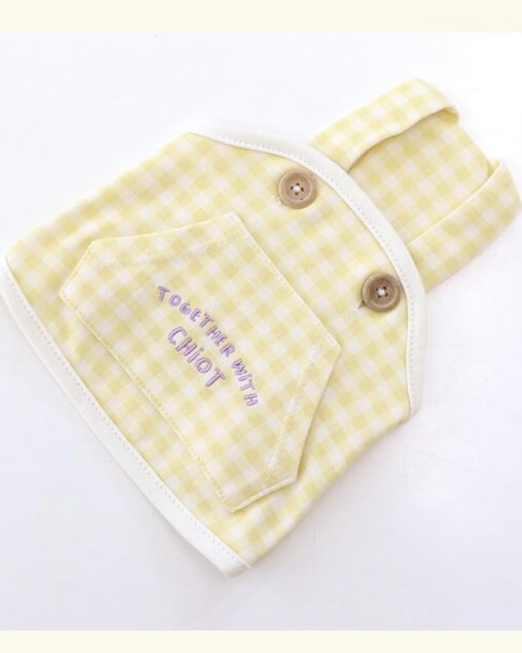Chiot Together Check Crop Top Overall (Yellow)
