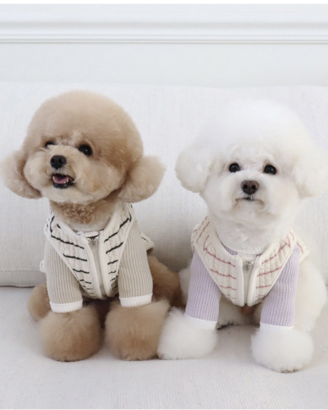 Chiot Bebe Cream Quilted Zip-Up Vest (Khaki)