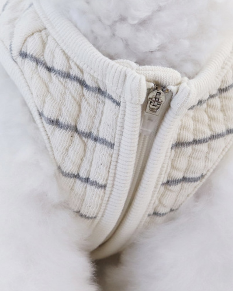 Chiot Bebe Cream Quilted Zip-Up Vest (Grey)