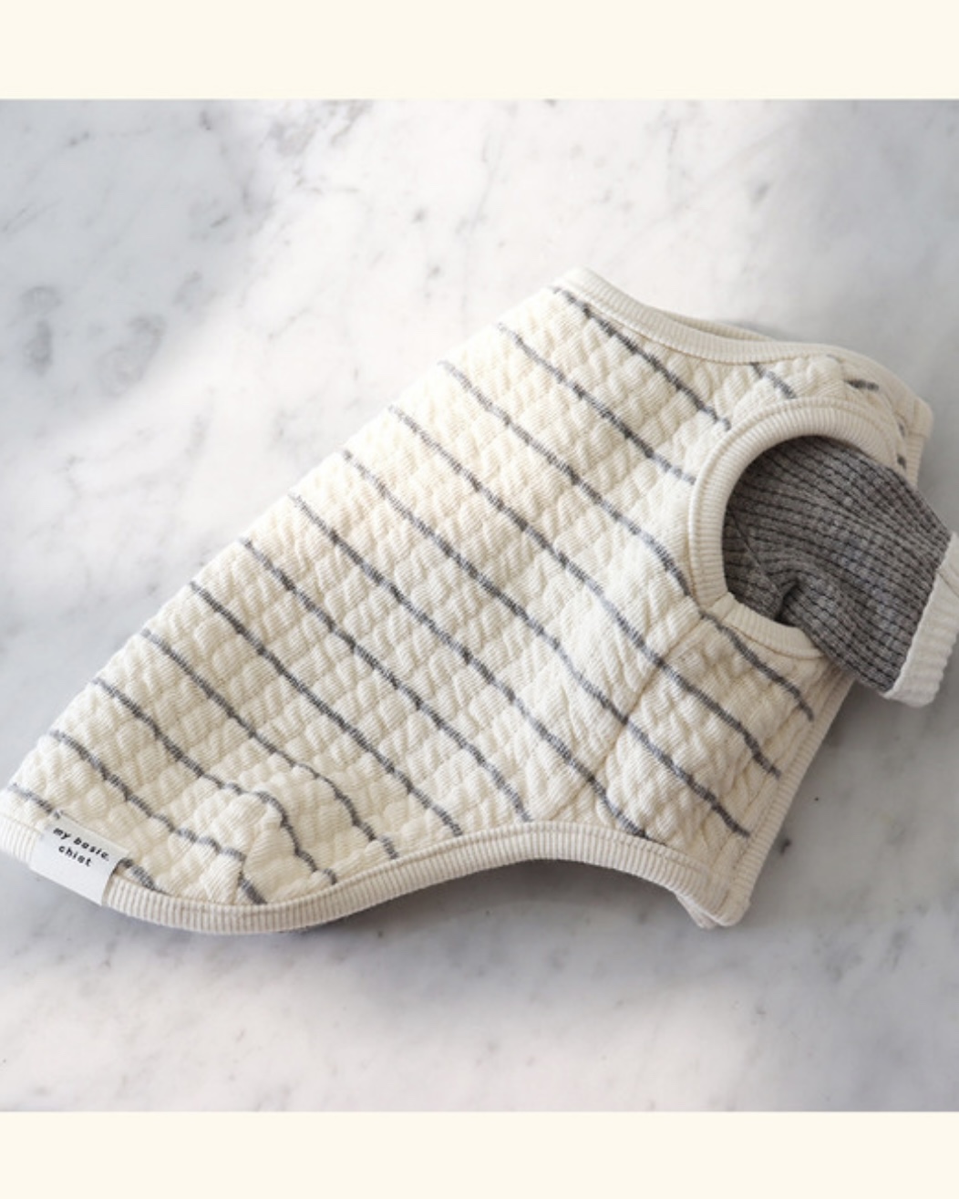 Chiot Bebe Cream Quilted Zip-Up Vest (Grey)