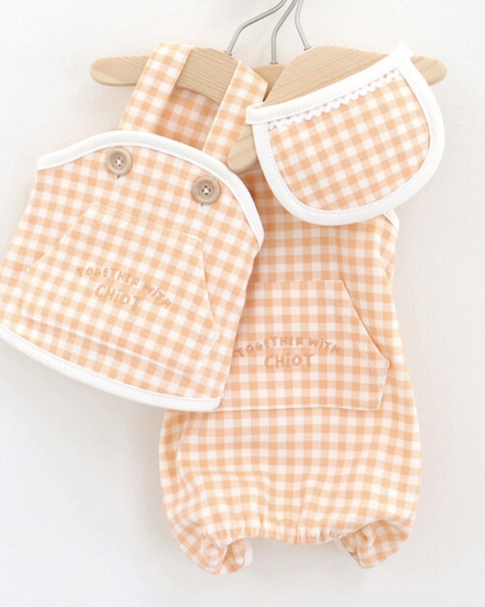 Together Check Crop Top Overall (Orange)