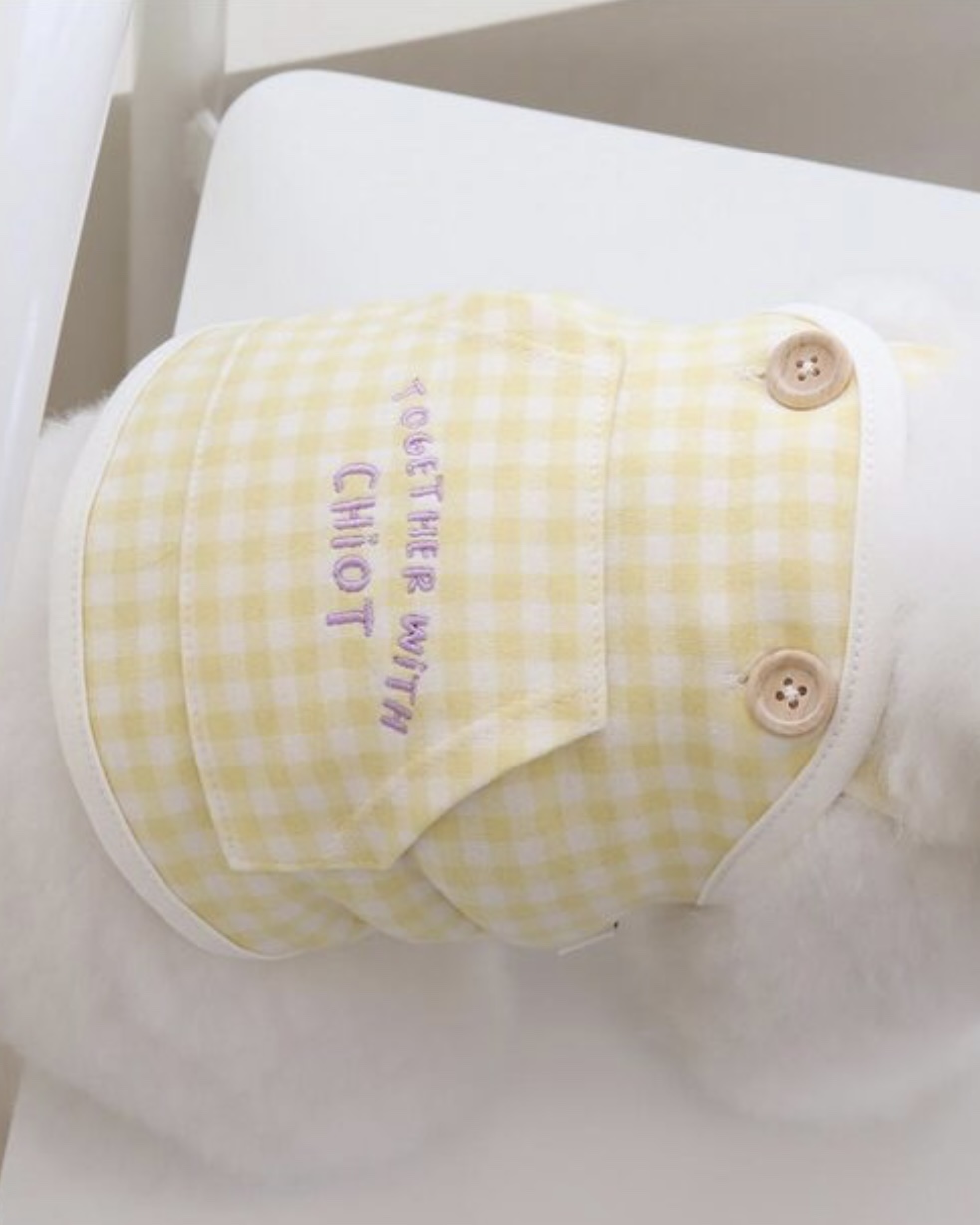 Together Check Crop Top Overall (Yellow)