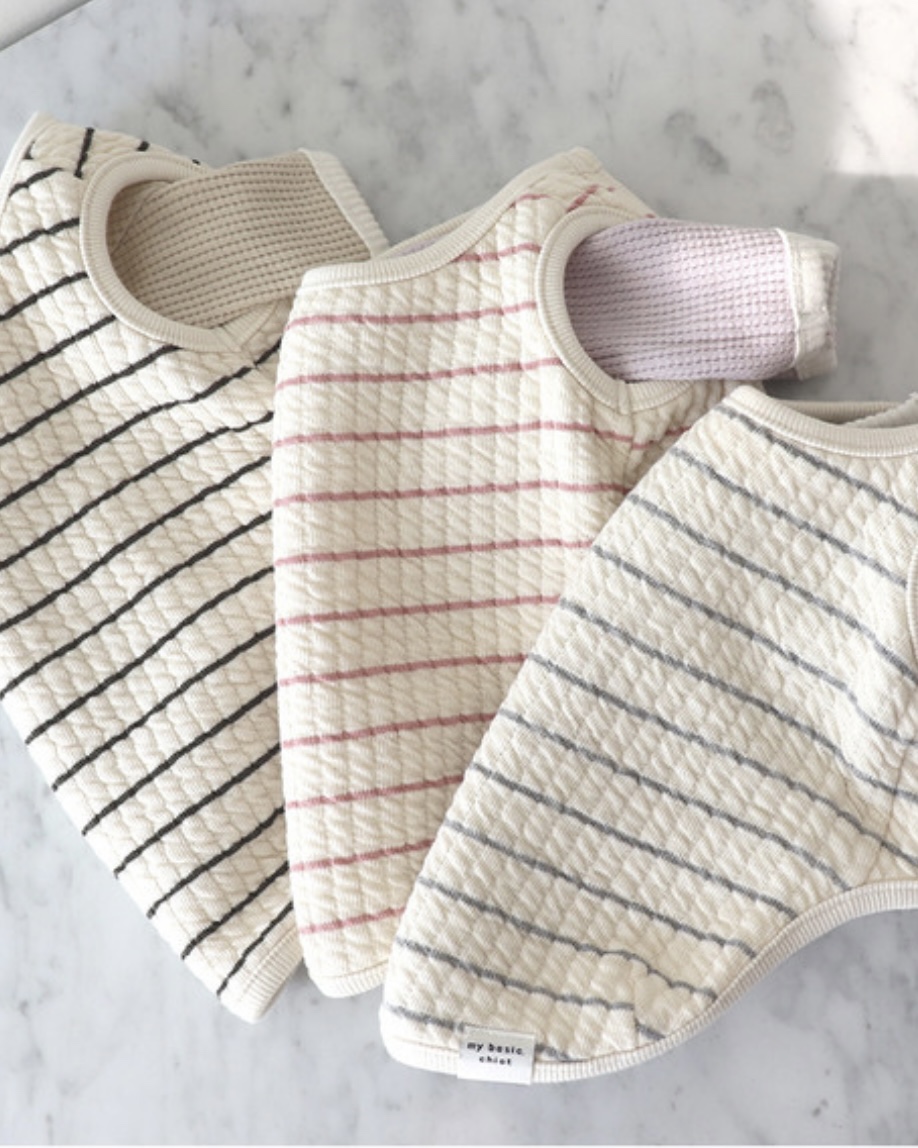 Chiot Bebe Cream Quilted Zip-Up Vest (Khaki)