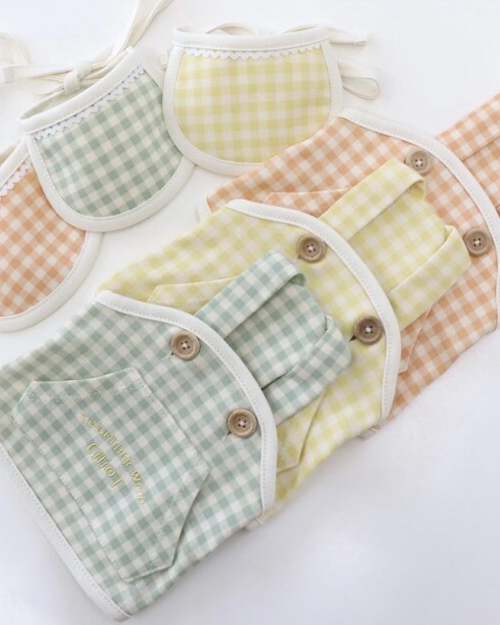 Chiot Together Check Crop Top Overall (Mint)