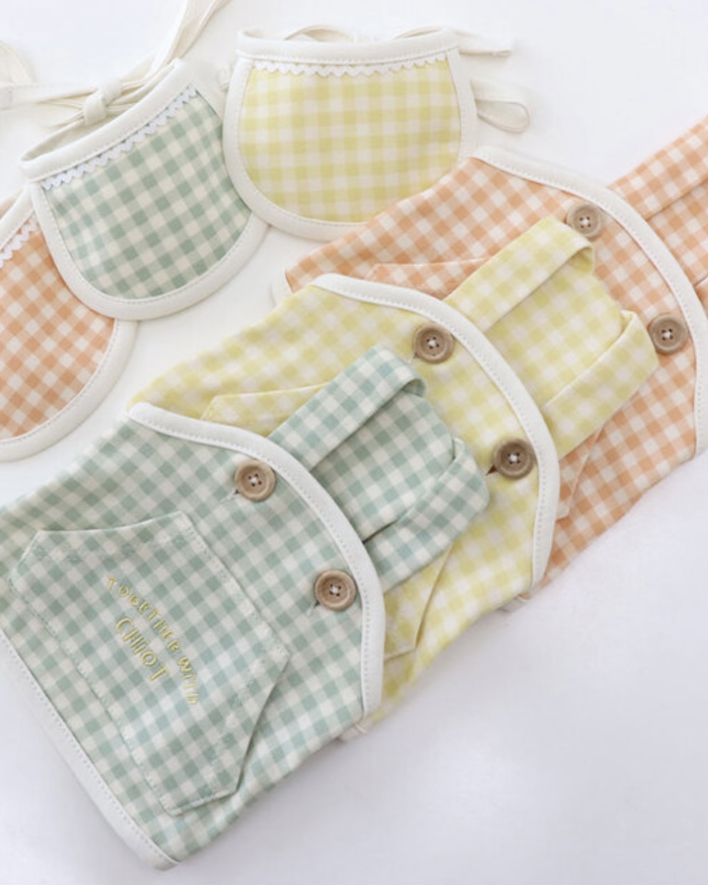 Together Check Crop Top Overall (Orange)