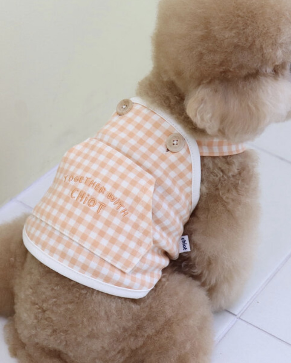 Together Check Crop Top Overall (Orange)