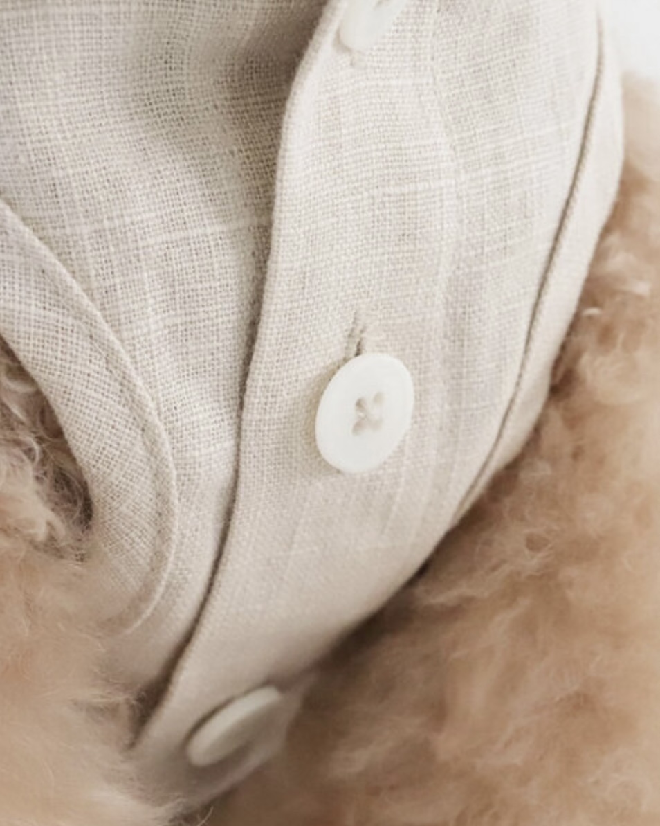 Pastel Linen Cape Top (Beige)