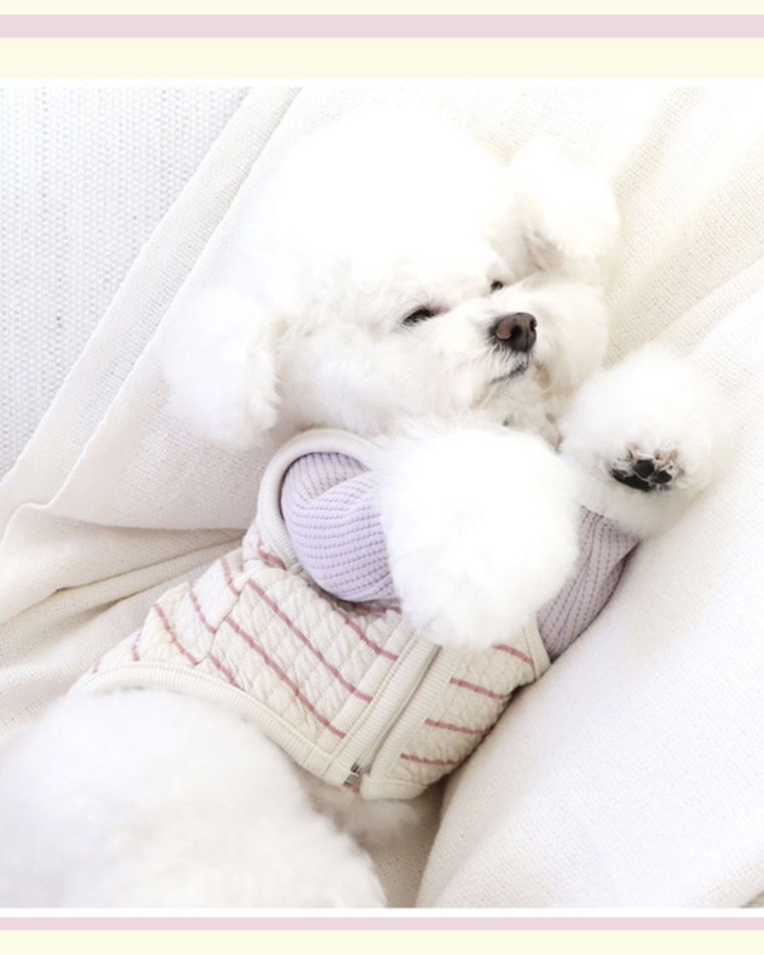 Chiot Bebe Cream Quilted Zip-Up Vest (Pink)