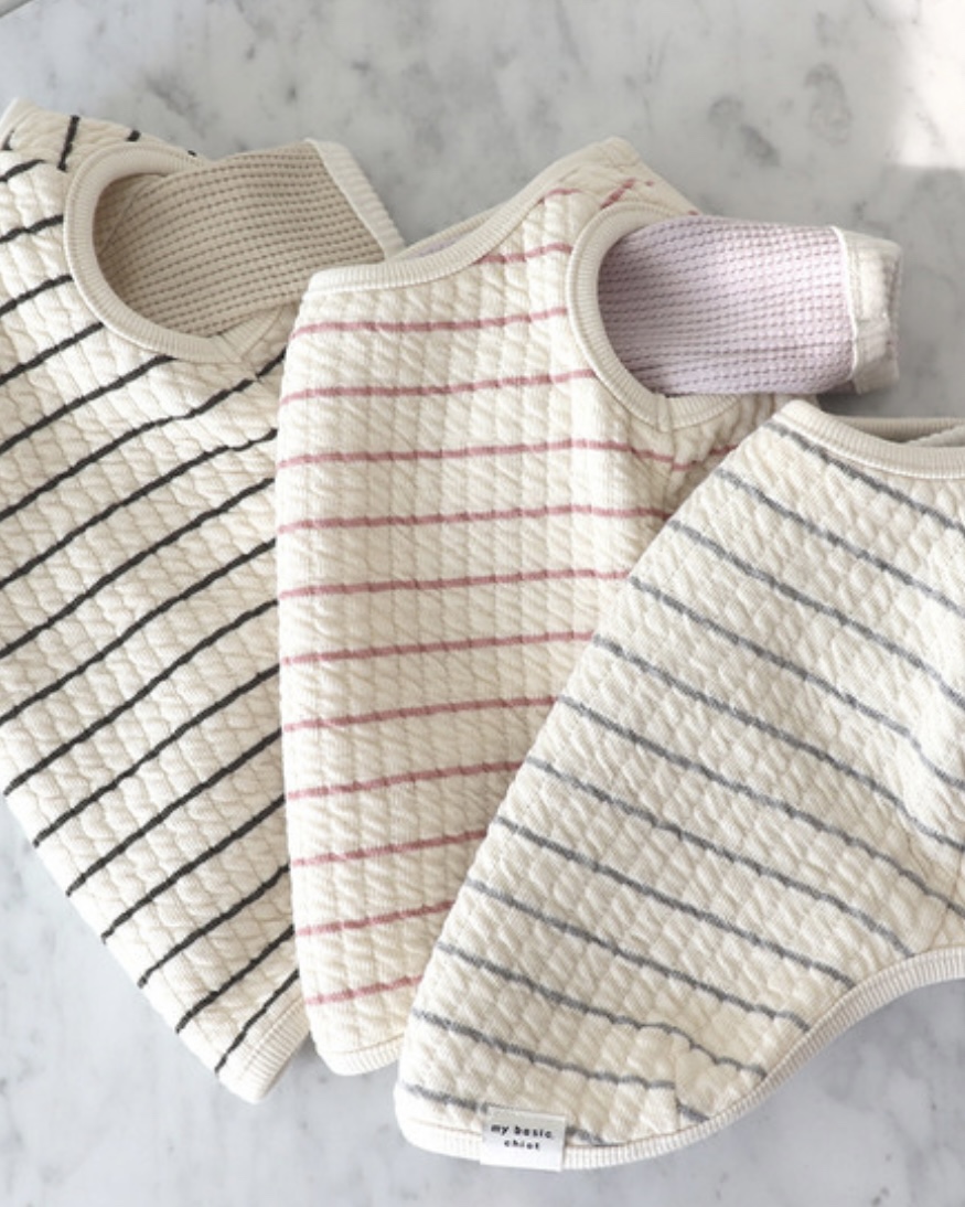 Chiot Bebe Cream Quilted Zip-Up Vest (Grey)