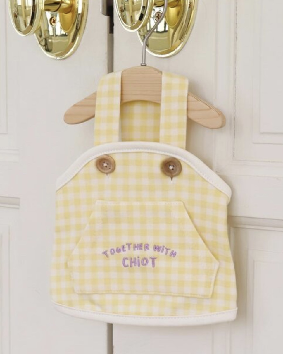 Chiot Together Check Crop Top Overall (Yellow)