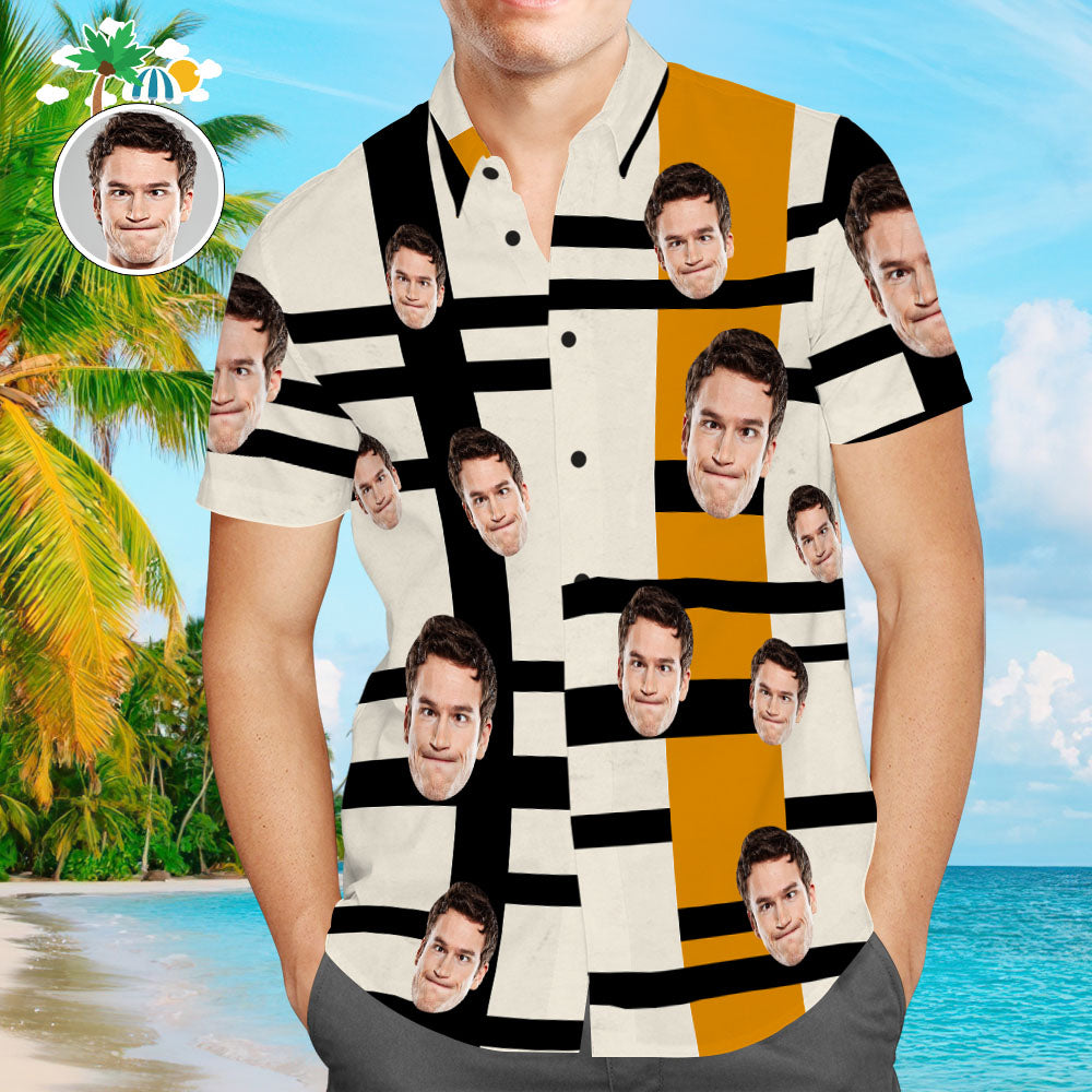 Custom Face & Logo Bowling Shirt For Men – Unique & Personalized