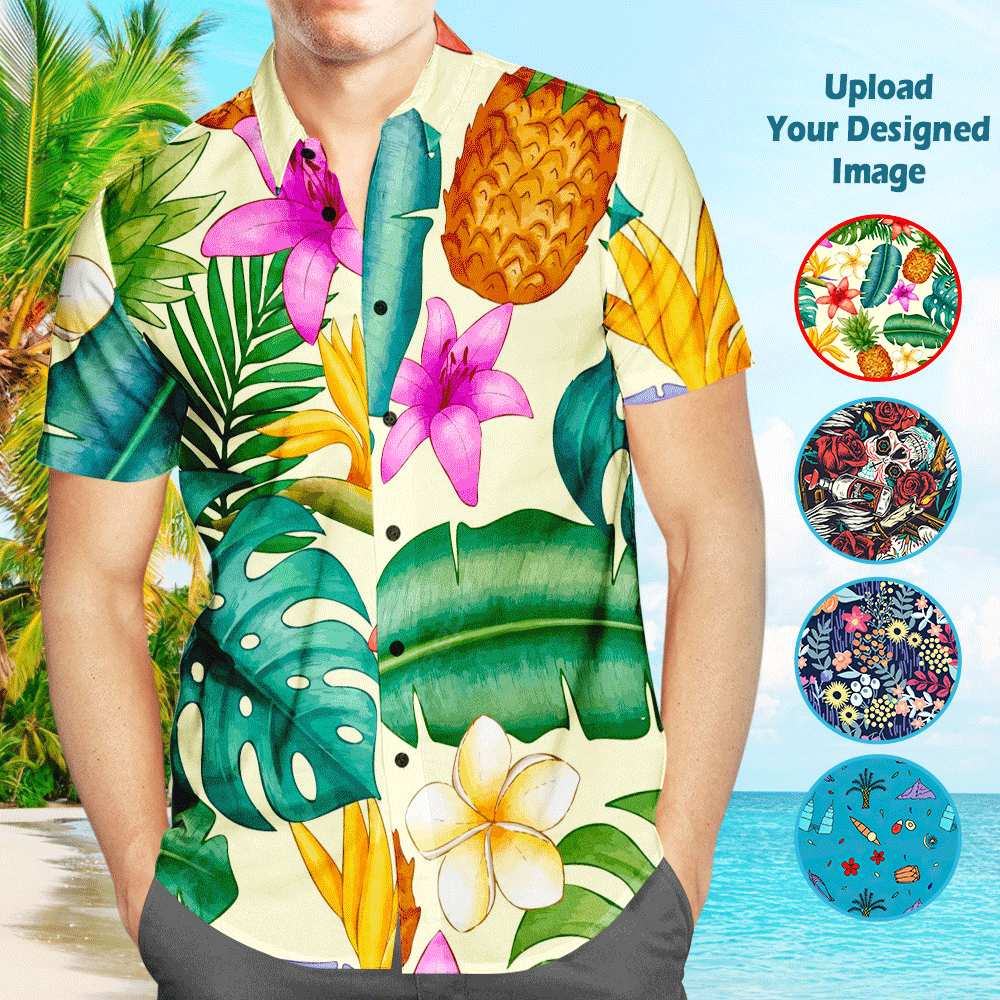 Custom Photo Hawaiian Shirts Upload Your Own Designed Image Aloha Beac
