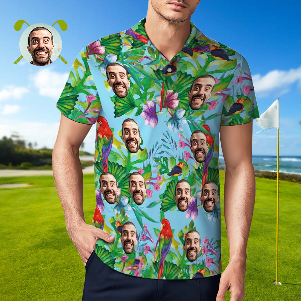 Custom Polo Shirt Hawaiian Golf Polo Shirts Parrot Aloha Summer Shirt - MyHawaiianShirtsAU