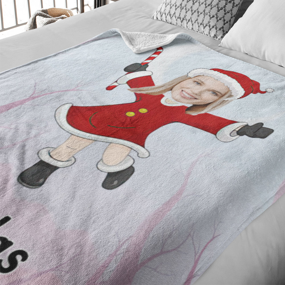 Custom Face Photo Blanket Personalised Photo and Text Blanket Minime Magical Santa Blanket A Unique Cool Gift