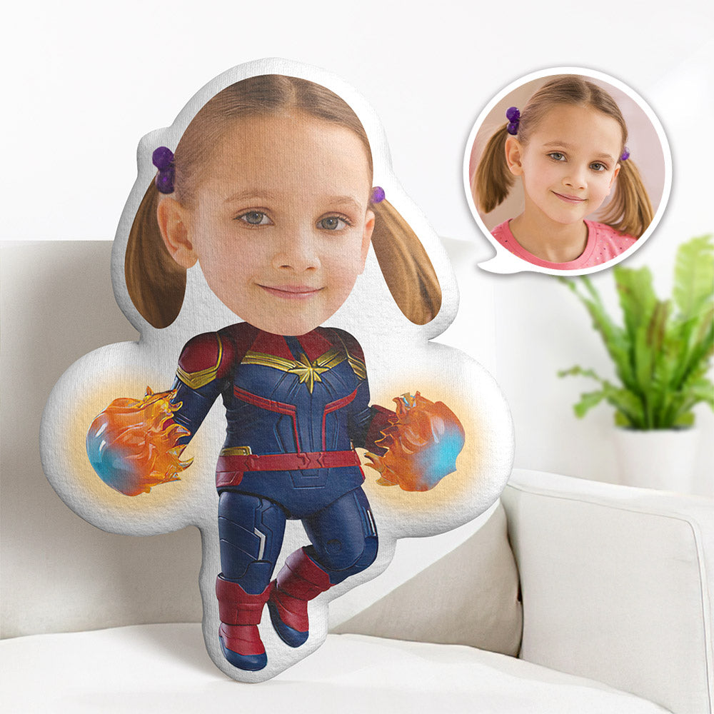 Custom Face Pillow Personalized Photo Pillow Fire Wonder Woman MiniMe
