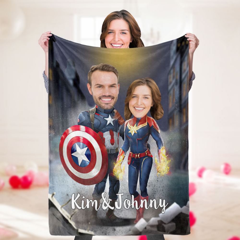 Personalized marvel blanket sale