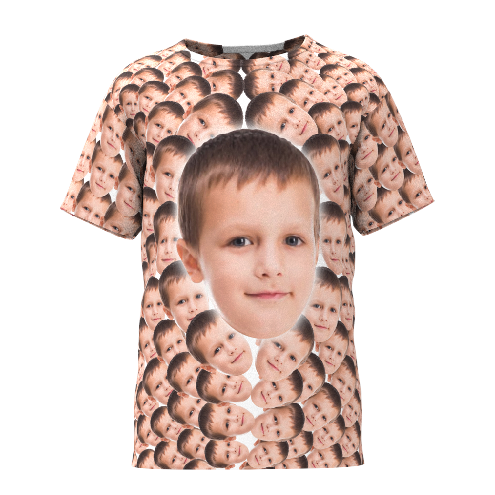 Personalized Mash Face Photo Kid Funny T-shirt