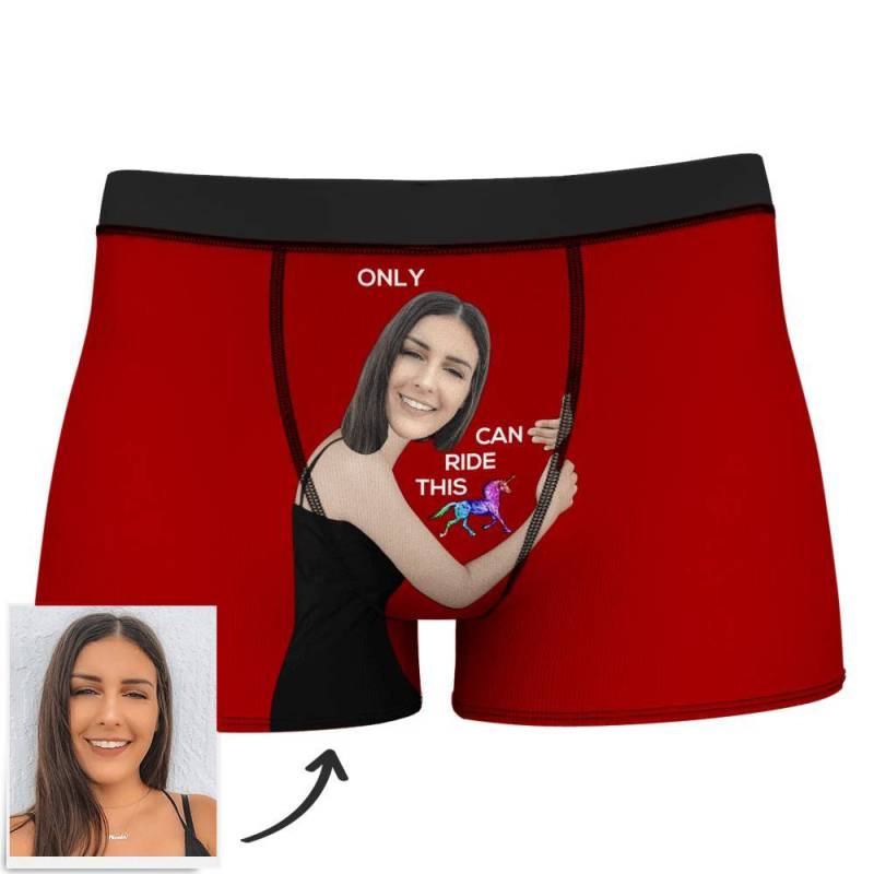 Custom Face Boxer Briefs Personalized Underwear Red Hearts