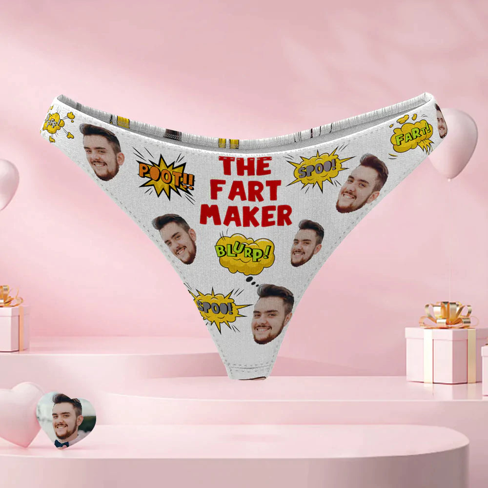 Custom Face Thong Personalised Women's Funny Panties With Photo The Fa
