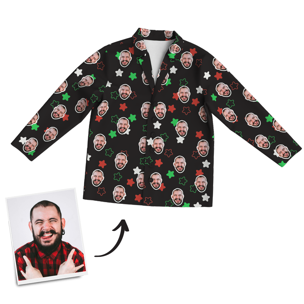 Personalized Photo Long Sleeve Pajamas, Sleepwear