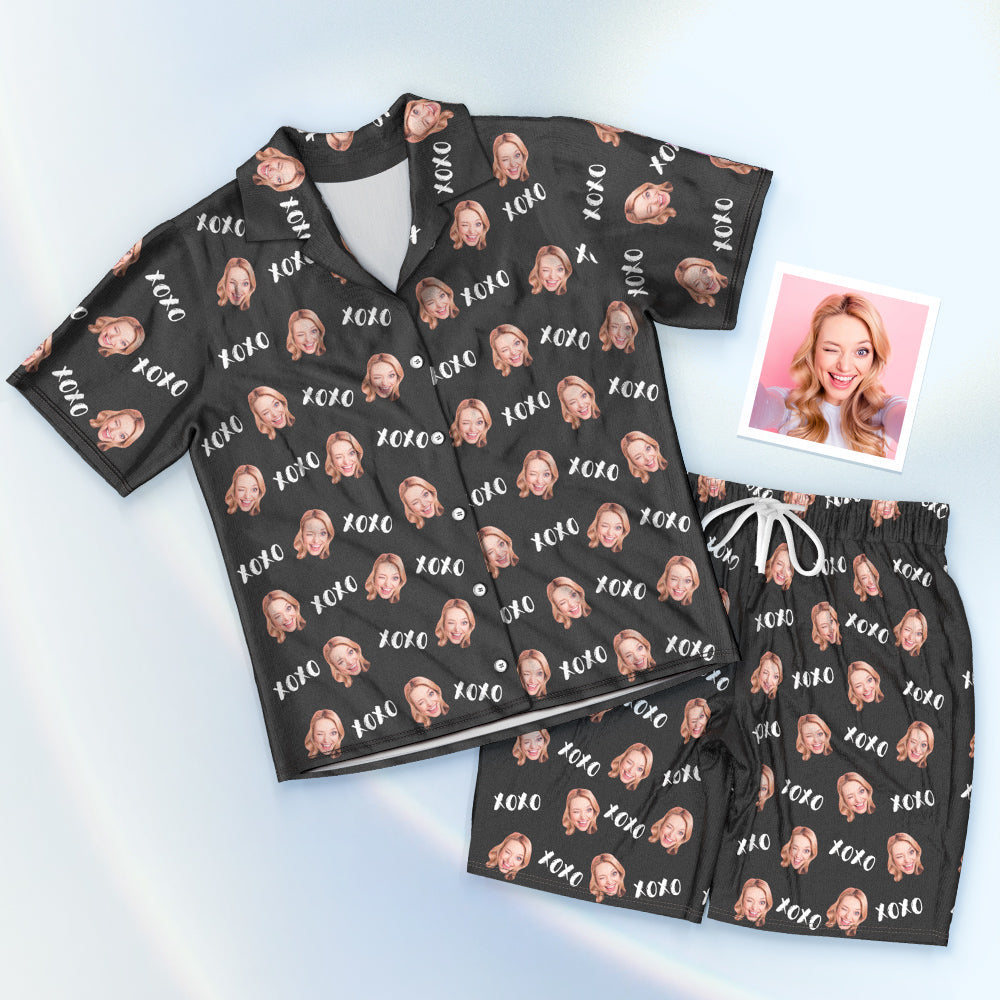 Custom Face Short Sleeved Pajamas Personalised Photo Pajama Women Men Summer Pajamas Summer Gifts - XOXO