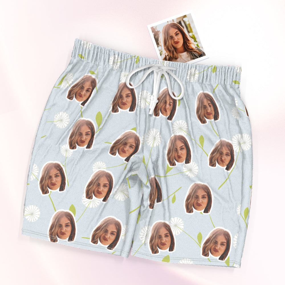 Custom Face Short Sleeved Pajama Pants Personalised Photo Pajama Women Men Summer Pajamas Summer Gifts - Dandelion