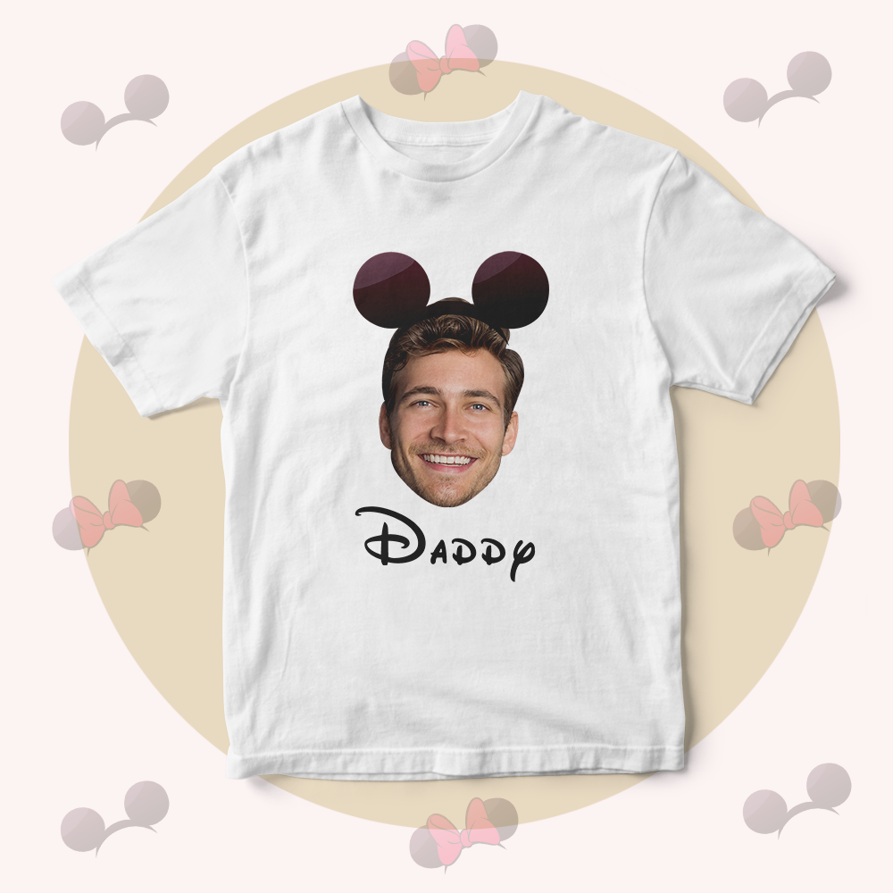 Custom Face Family Matching Shirt Men's Cotton T-shirt For Dad