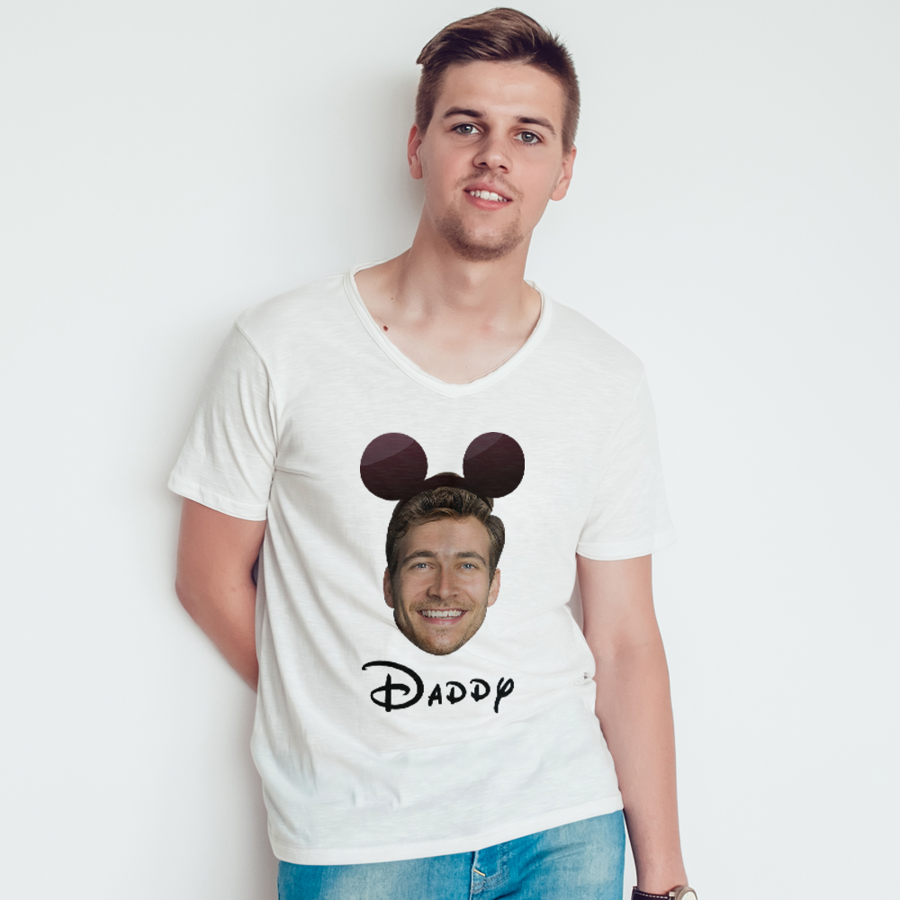 Custom Face Family Matching Shirt Men's Cotton T-shirt For Dad