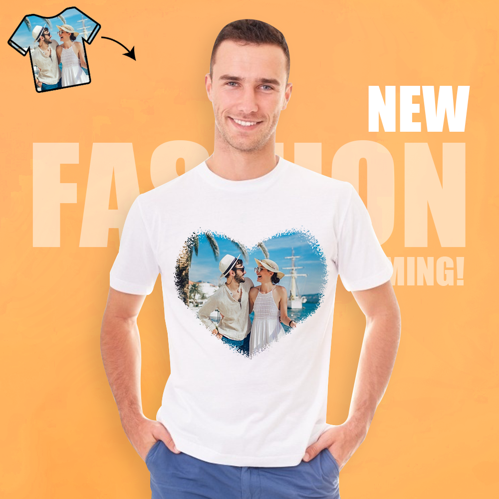 Personalized Heart Photo T-Shirt Personalized Shirt White Best Gift