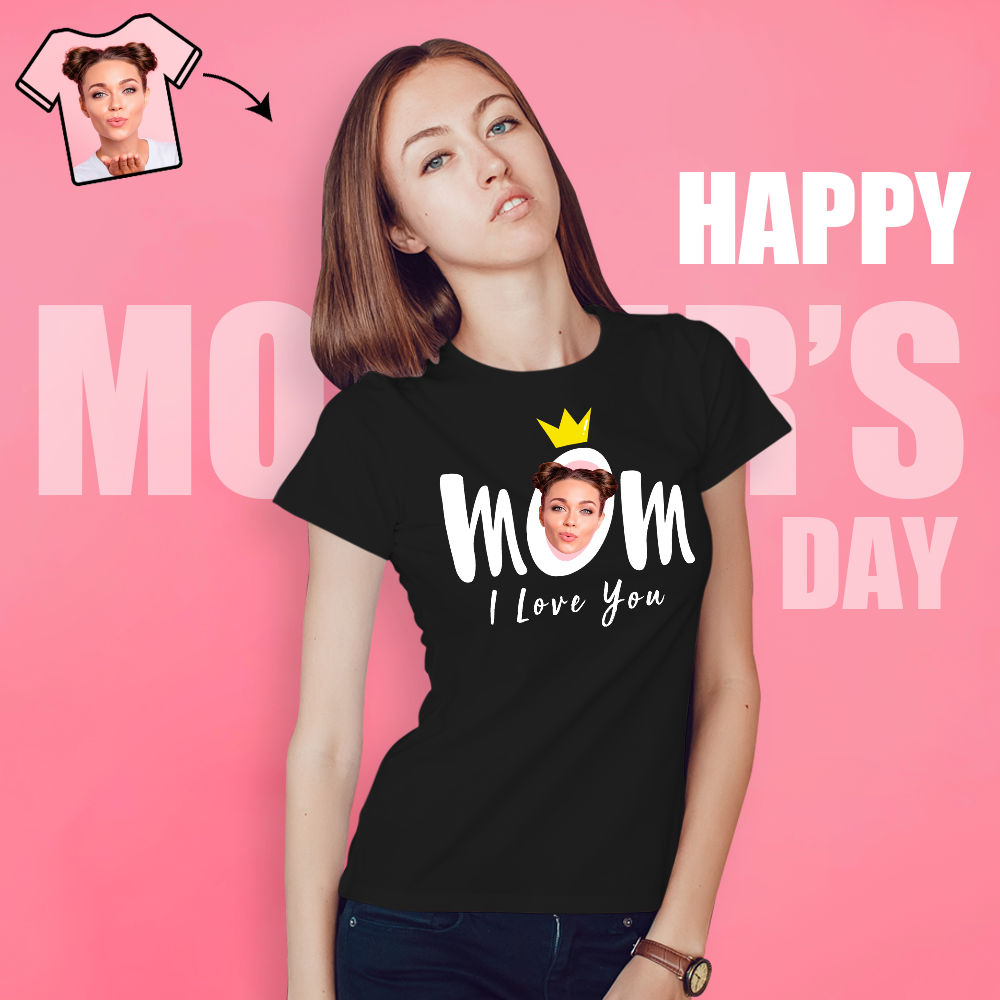 Custom Photo T-shirt Mom I Love You