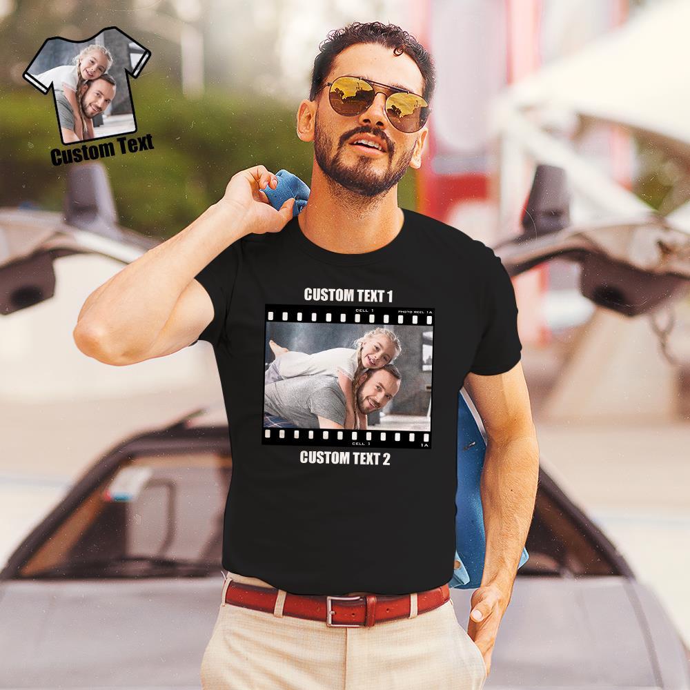 Custom T-Shirt Personalized Photo T-Shirt With Text Father's Day Gift Family T-Shirt
