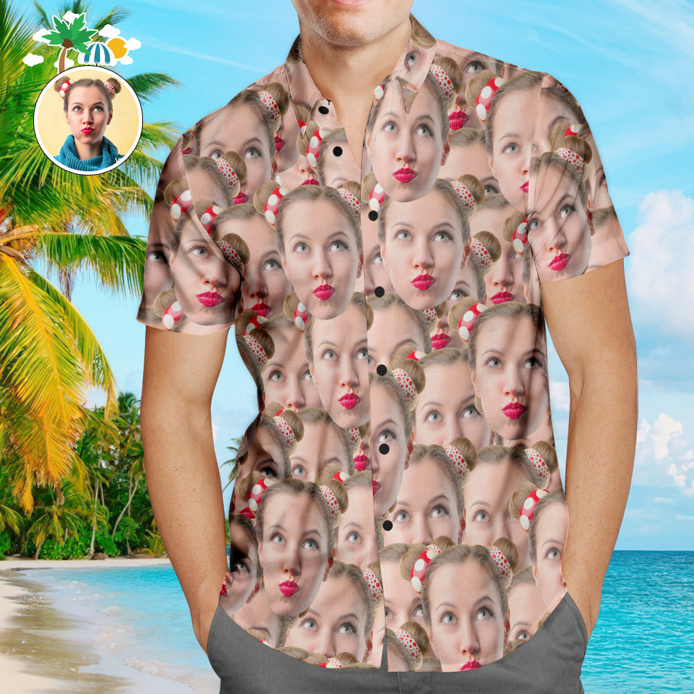 Custom Hawaiian Shirts Muti-face Design Online Preview Aloha Beach Shirt For Men