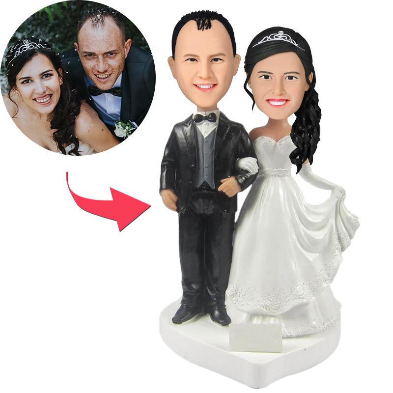 Wedding Custom Bobblehead With Engraved Text