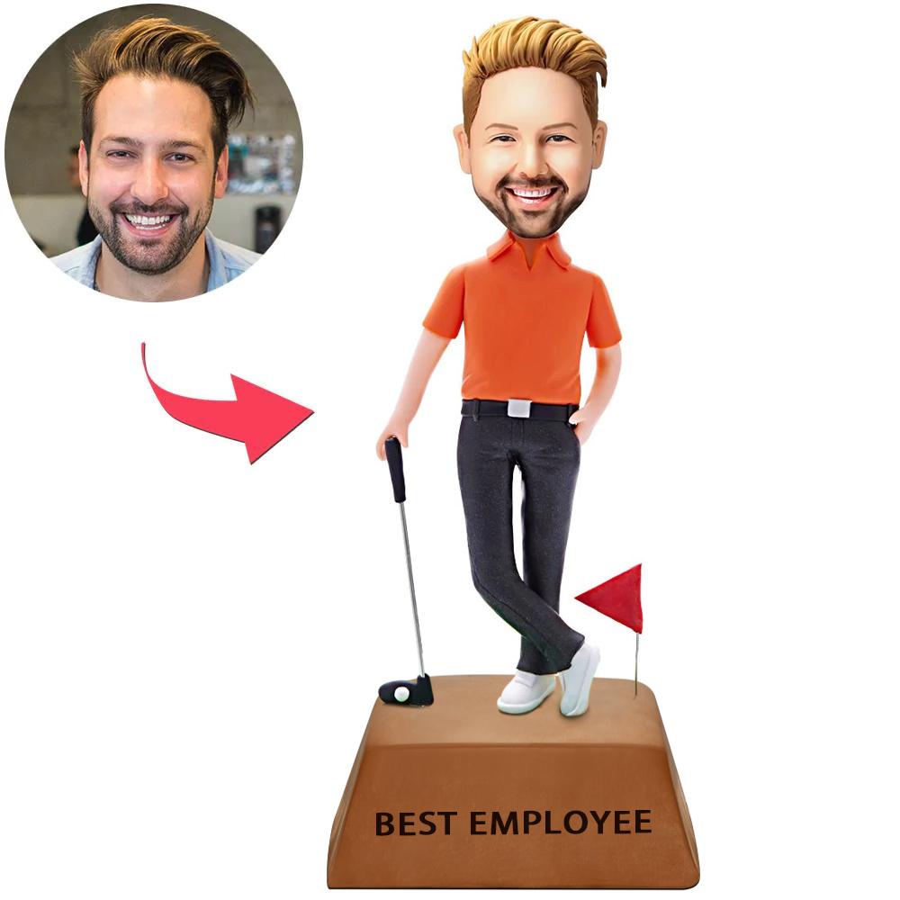 Custom Bobblehead Golf Course Man With Engraved Text