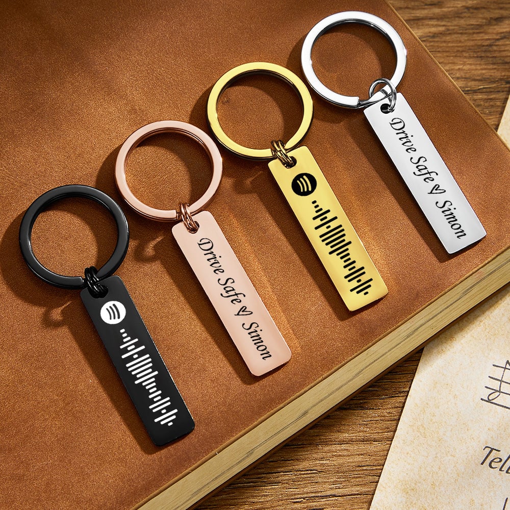 Drive Safe Keychain Custom Spotify Keychain Engraved Keychain Scannable