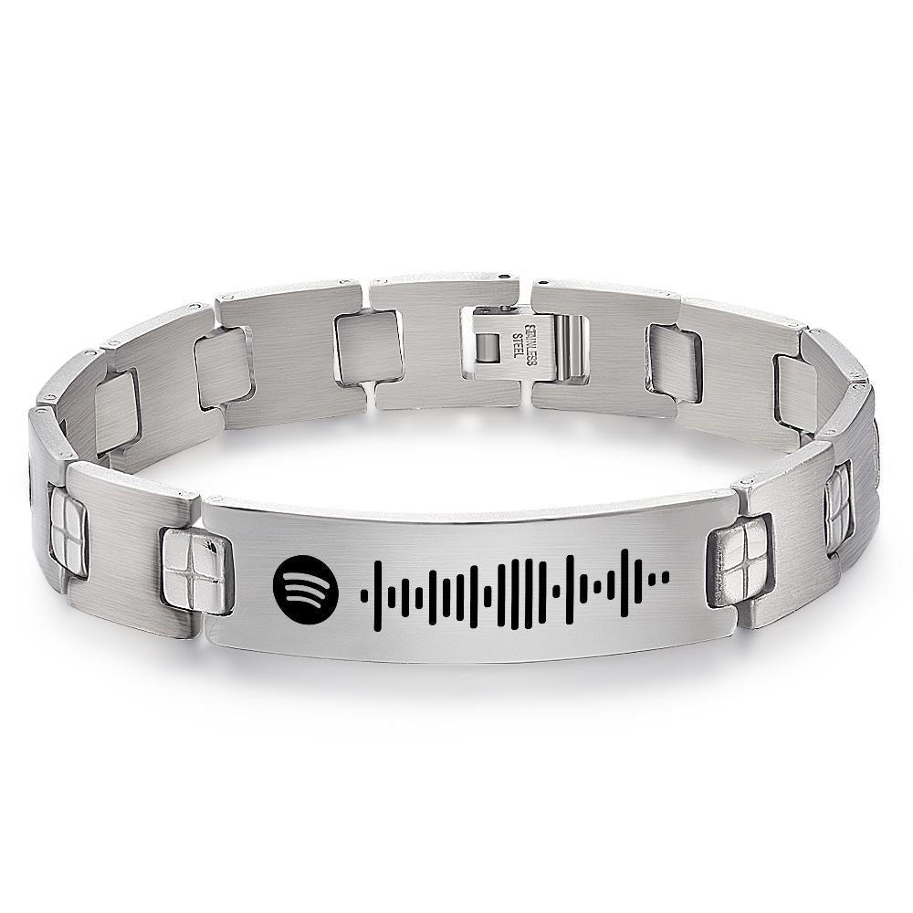 Custom Scannable Spotify Code Man's Bracelet Music Gift