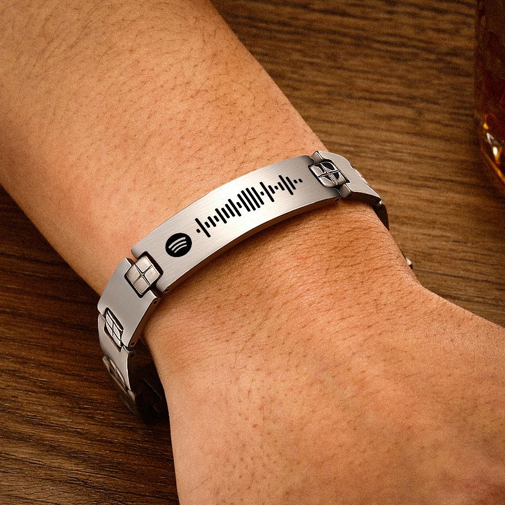 Custom Scannable Spotify Code Man's Bracelet Music Gift