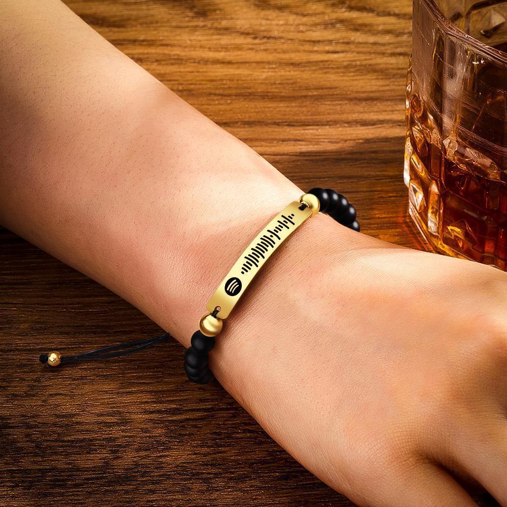 Valentine's Day For Him Custom Music Spotify Code Men HandMade Bracelet Personalized Song Code Jewelry