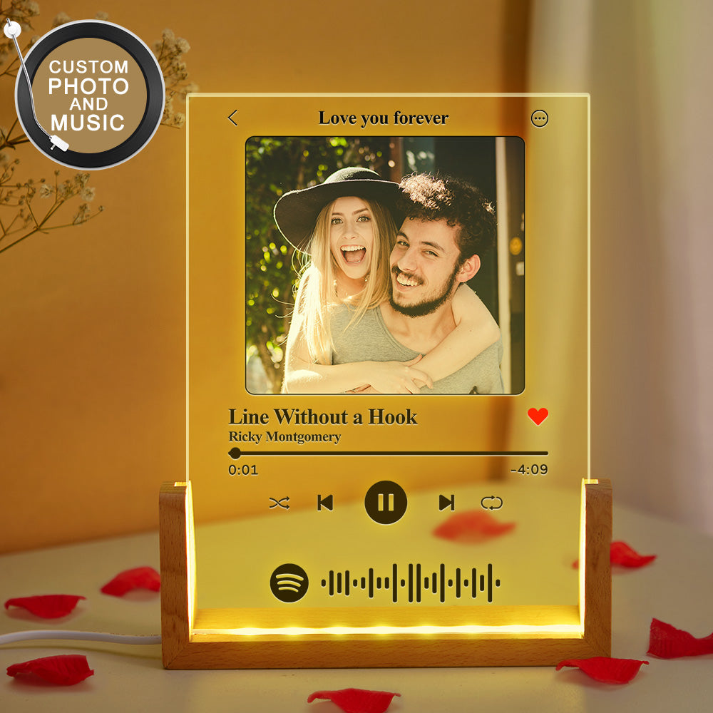 Spotify Code Colorful Photo Night Light Scannable Music Plaque Lamp Valentine's Day Gifts