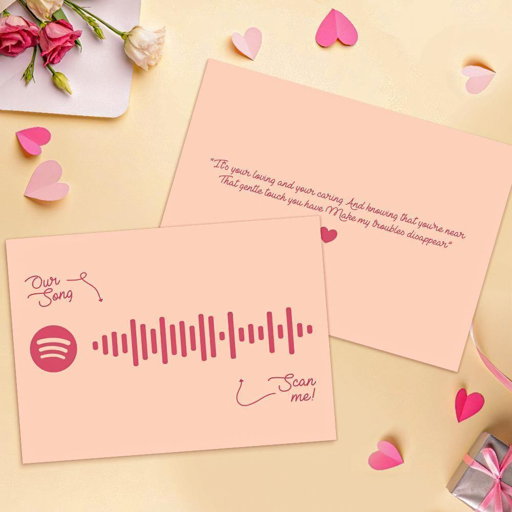 Personalized Spotify Scannable Music Card Gift Card Greeting Card