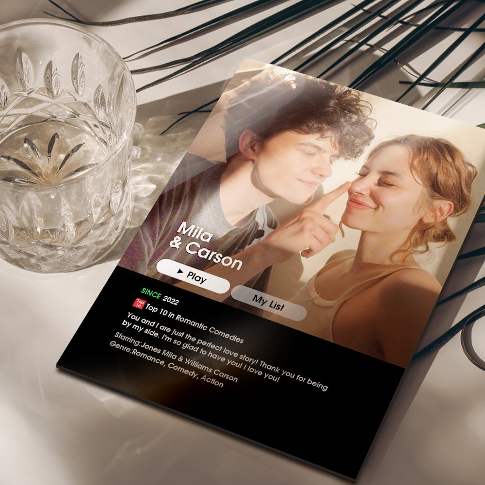 Custom Movie Poster  Personalized Photo Plaque Anniversary Gift for Her