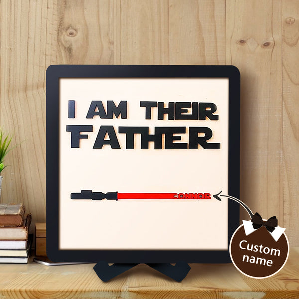 Personalized Light Saber I Am Their Father Wooden Sign Father's Day Gifts