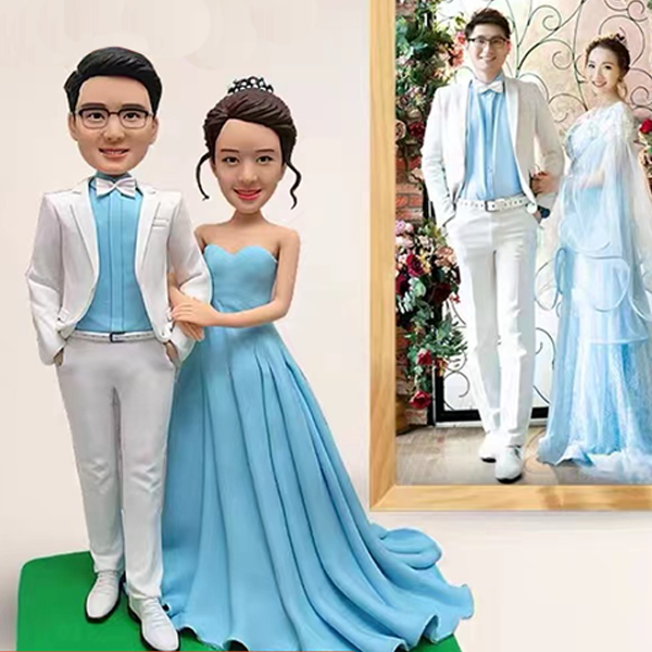 創意逼真 軟陶人偶 公仔泥人塑 情侶 結婚 生日禮物 定制交換禮物 情人節禮物