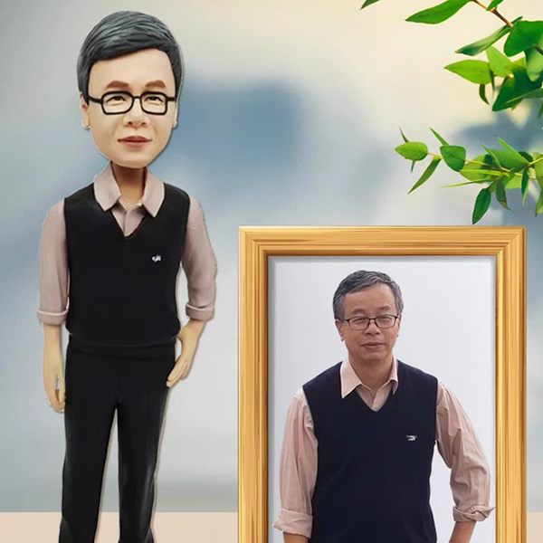 全身訂製 單人 搖頭公仔個性化純手工訂製全身公仔 父亲节泥人摆件人偶