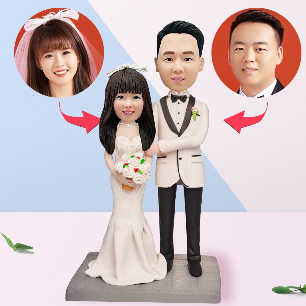 結婚紀念日禮物 夫妻 情侶 紀念禮物 定制軟陶人偶