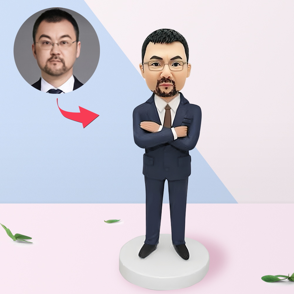 頭部定制 男裝西服男士泥人 軟陶公仔人偶 真人人像訂製