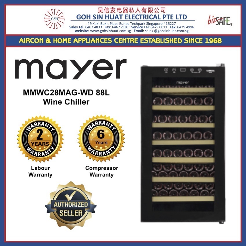 Mayer 28 Bottles Single Temperature Wine Cellar - MMWC28MAG-WD 