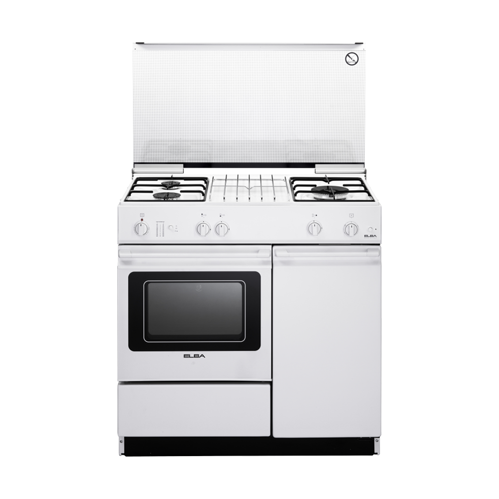 ELBA 86cm Free Standing Cooker Gas Oven EGC 836 WH