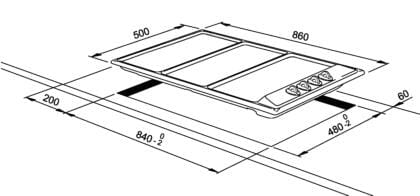 ELBA 90cm Gas Hob w/ Hotplate EHS 948D1 S